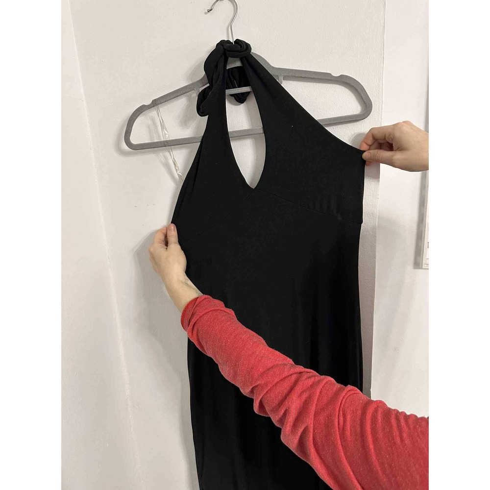 No Boundaries Black Halter V-Neck Maxi Dress - Picture 2 of 6